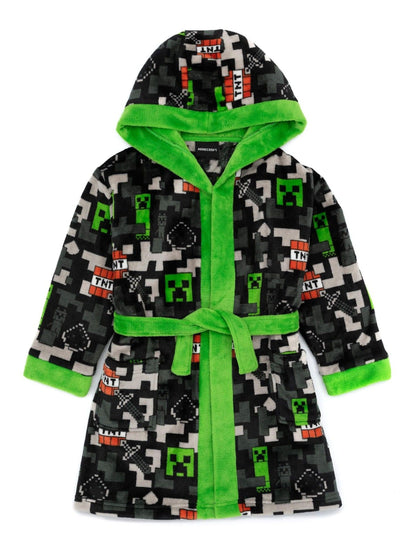 Dsiney Kidz - Vanilla Underground Black Minecraft Unisex Kids Fleece Dressing Gown Robe image 1