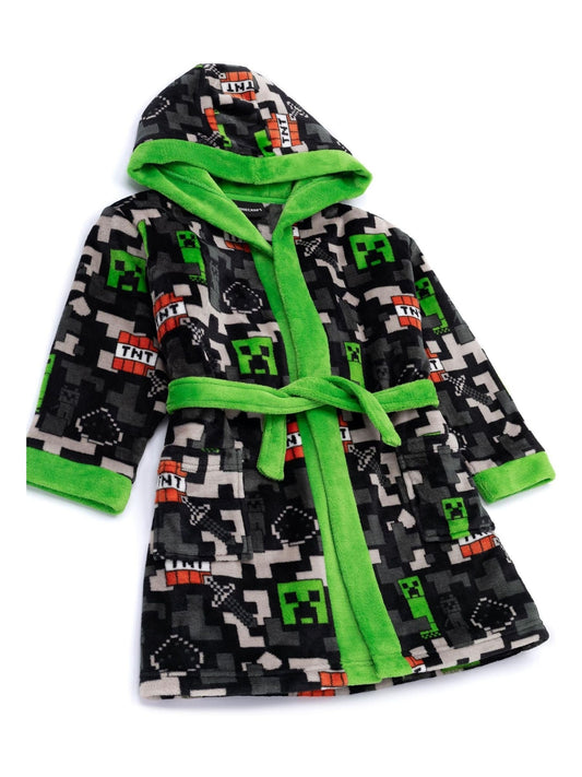Dsiney Kidz - Vanilla Underground Black Minecraft Unisex Kids Fleece Dressing Gown Robe image 2