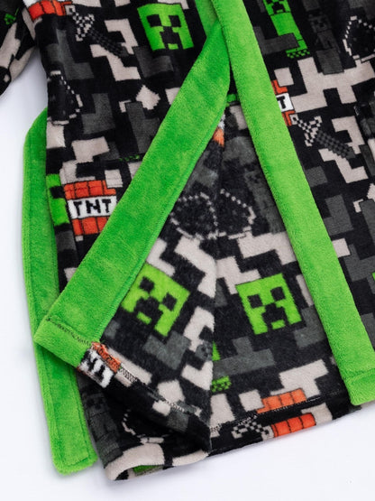 Dsiney Kidz - Vanilla Underground Black Minecraft Unisex Kids Fleece Dressing Gown Robe image 3