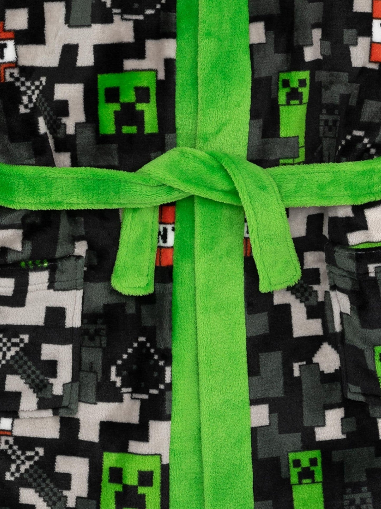 Dsiney Kidz - Vanilla Underground Black Minecraft Unisex Kids Fleece Dressing Gown Robe image 4