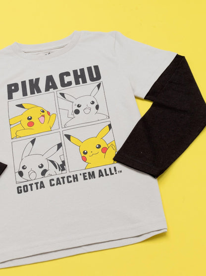 Dsiney Kidz - Vanilla Underground Grey Pokemon 100% Cotton Long-Sleeved Character T-Shirt image 4