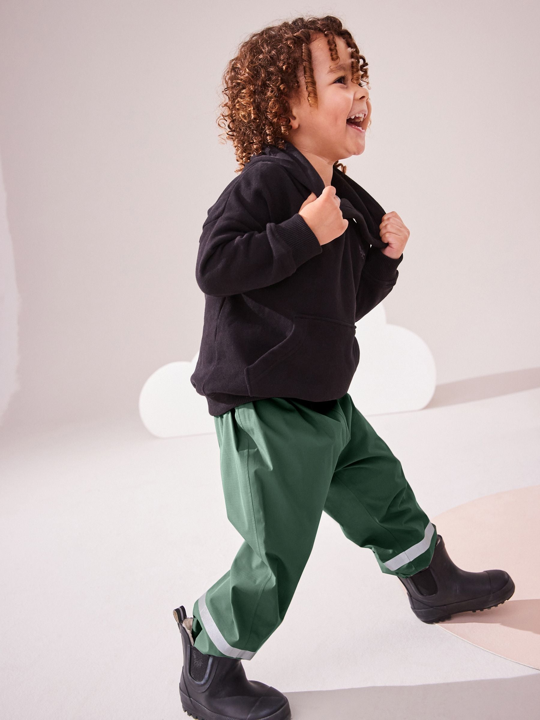 Khaki Green Waterproof Trousers (9mths-10yrs) image 3