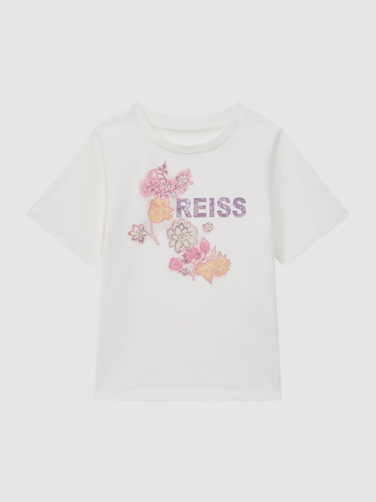 Dsiney Kidz - Reiss Ivory Misha 9-13 yrs Cotton Motif Crew-Neck T-Shirt image 2