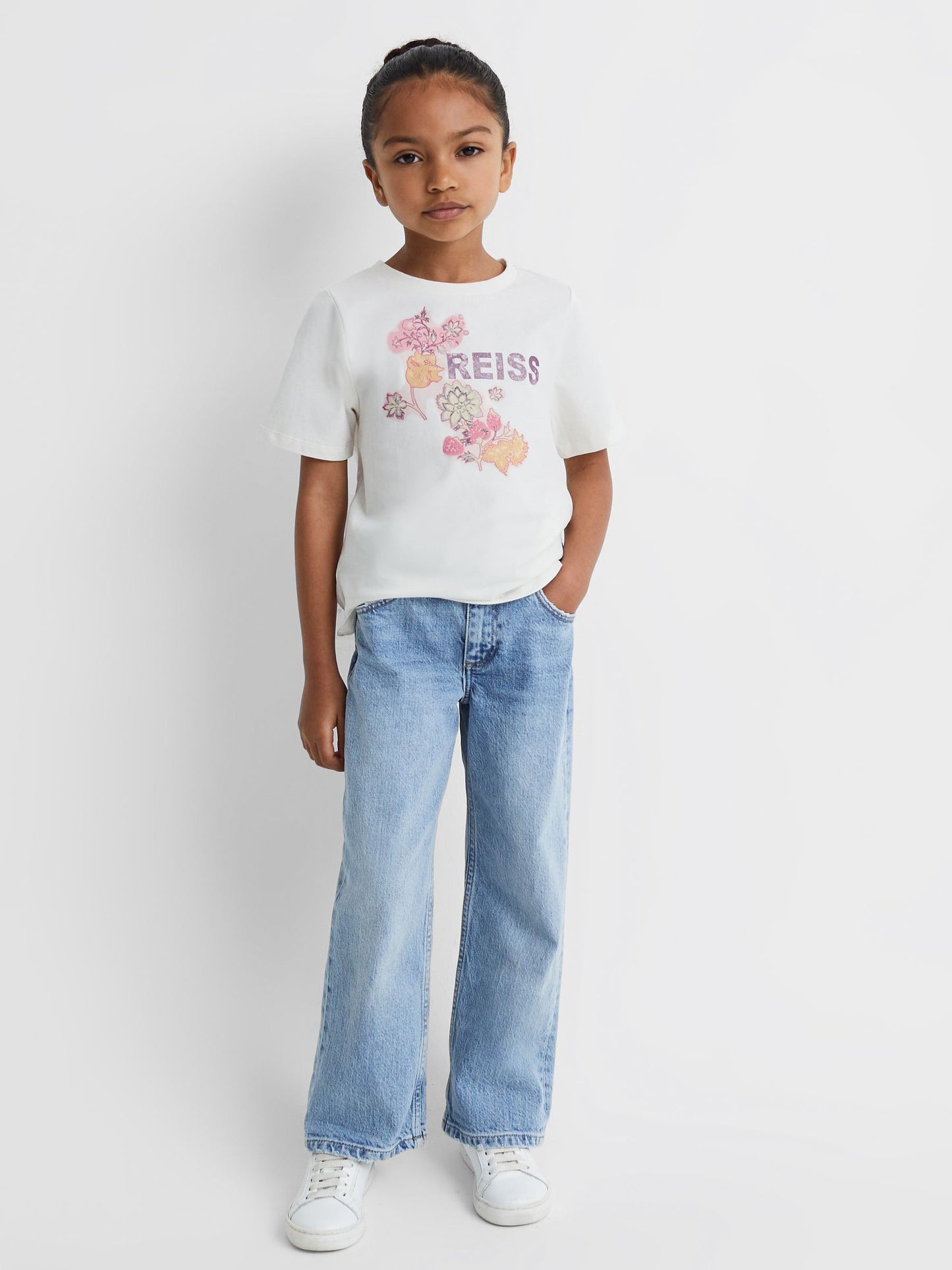 Dsiney Kidz - Reiss Ivory Misha 9-13 yrs Cotton Motif Crew-Neck T-Shirt image 3