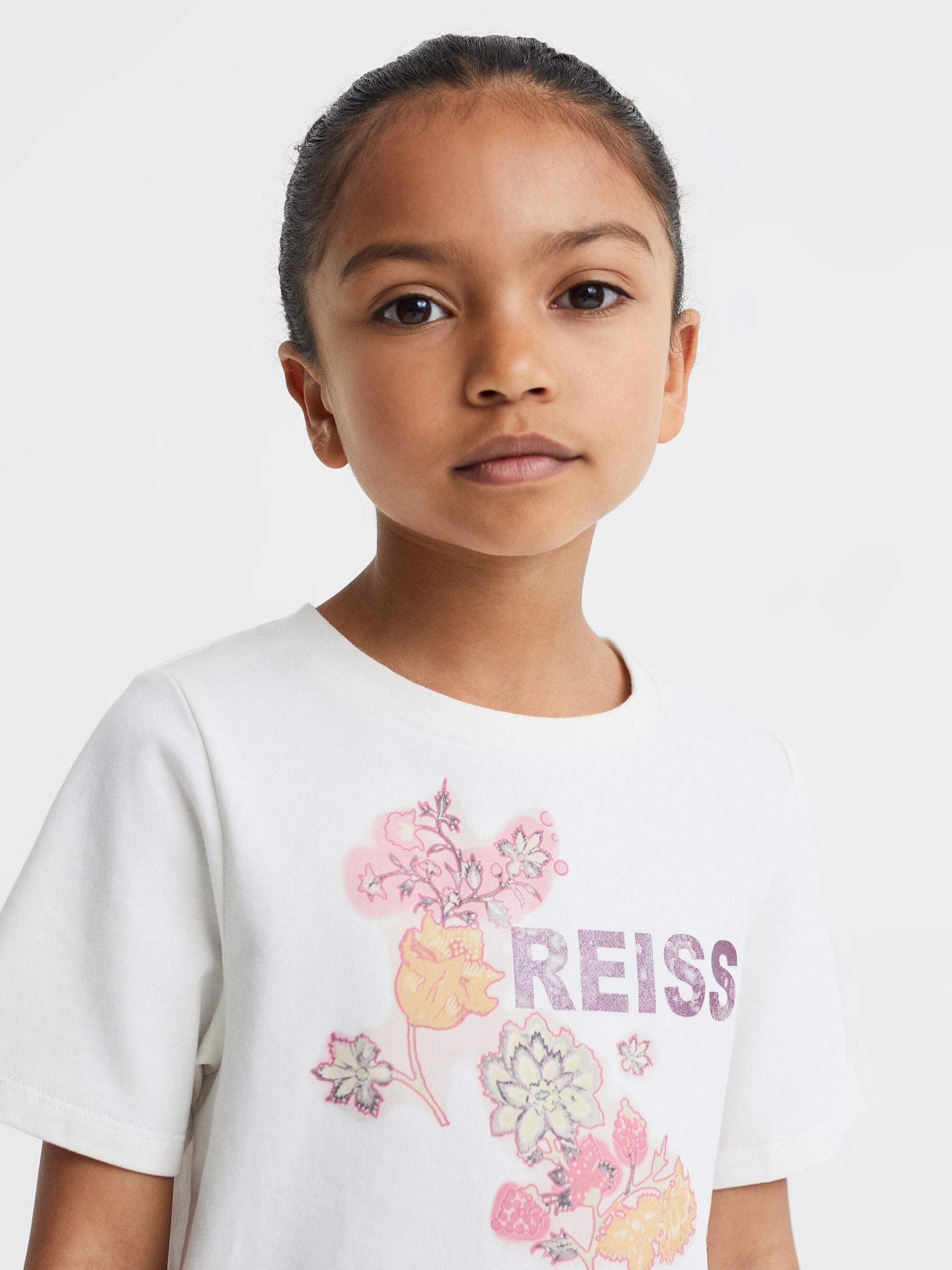 Dsiney Kidz - Reiss Ivory Misha 9-13 yrs Cotton Motif Crew-Neck T-Shirt image 4
