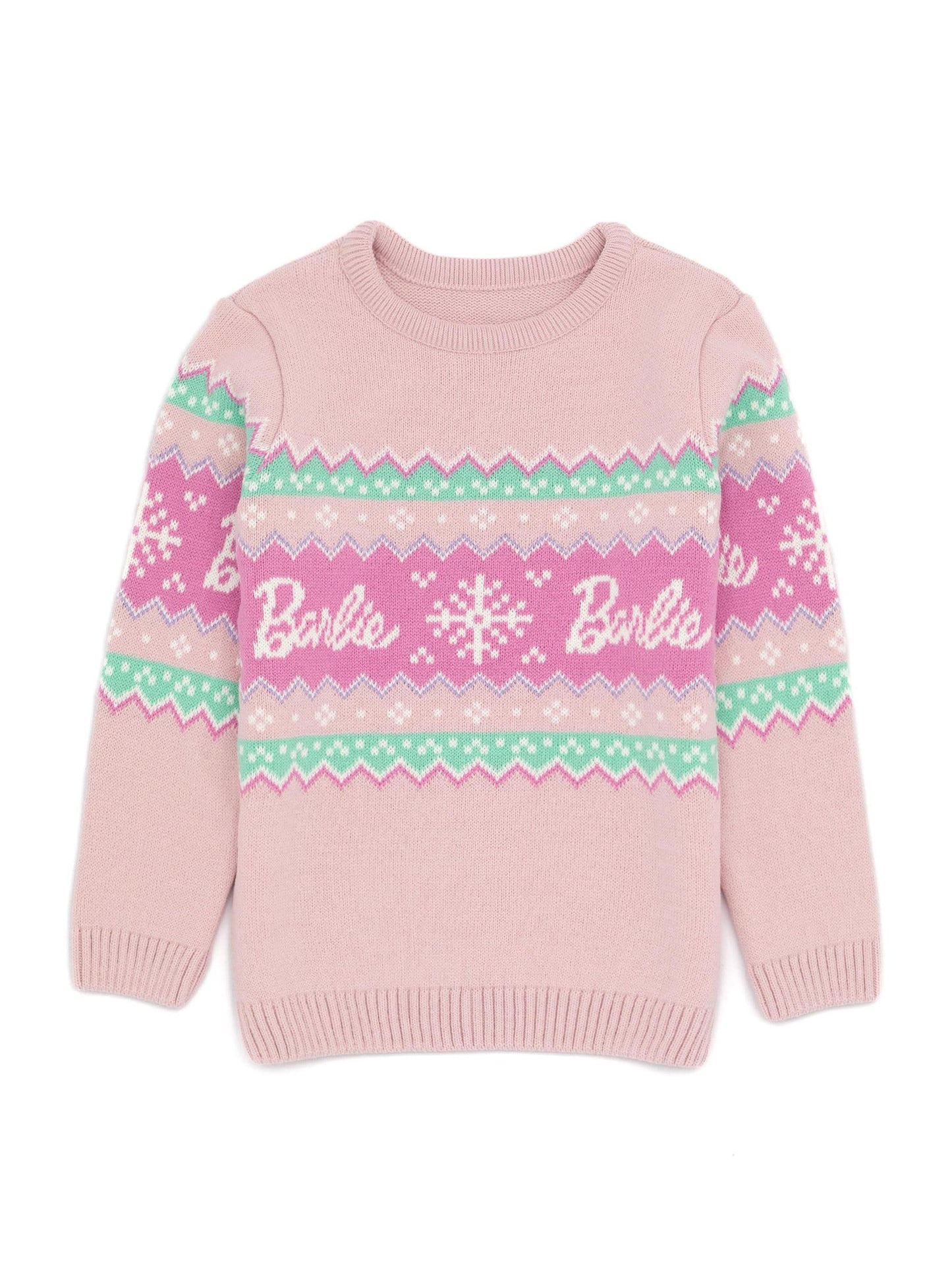Dsiney Kidz - Vanilla Underground Pink Barbie Kids Christmas Jumper image 1