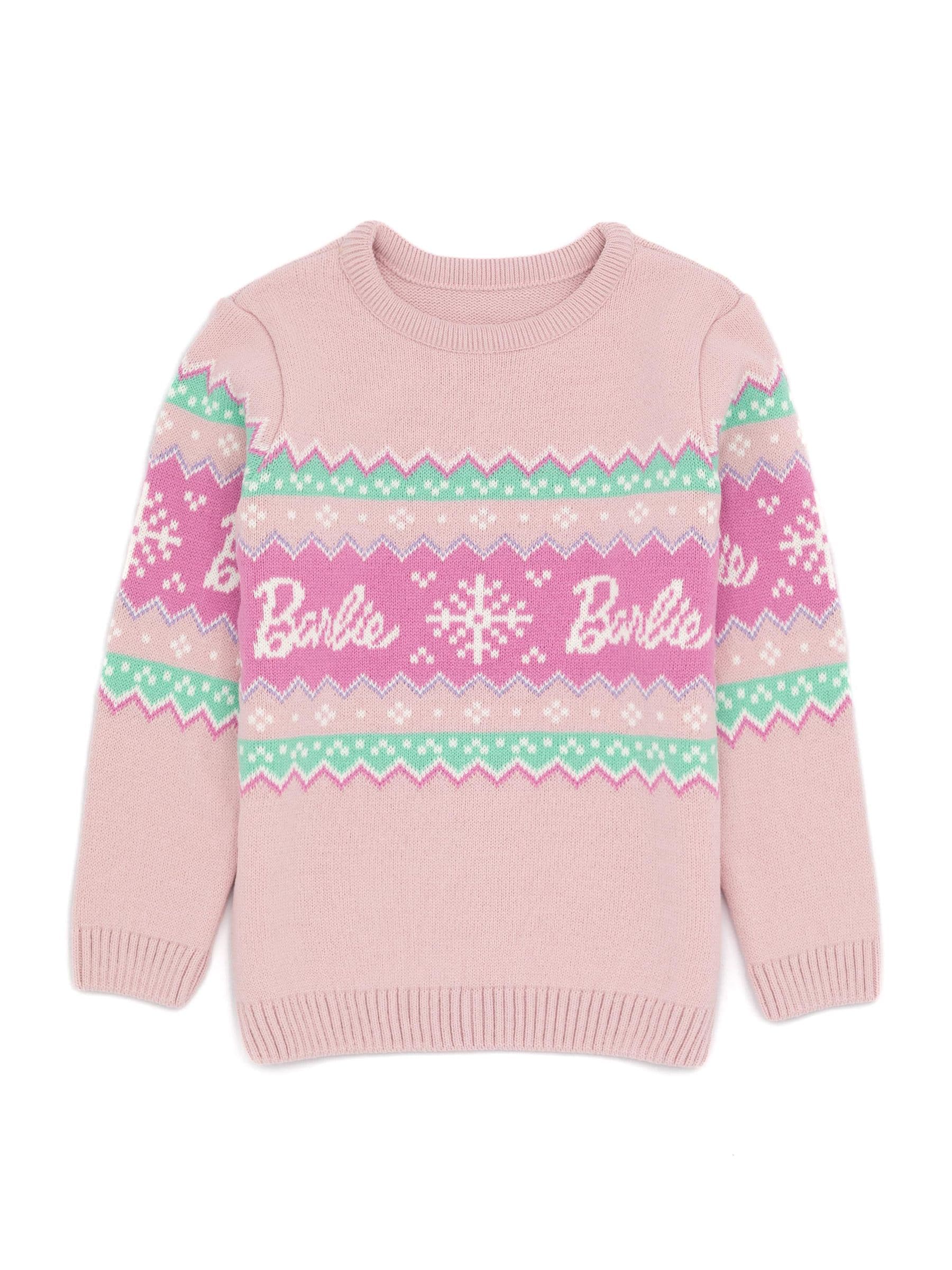 Dsiney Kidz - Vanilla Underground Pink Barbie Kids Christmas Jumper image 1