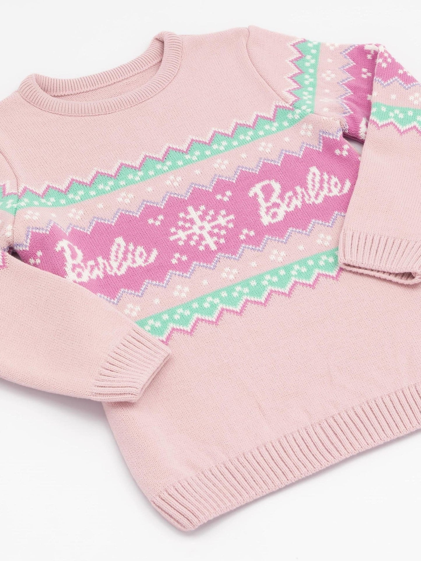 Dsiney Kidz - Vanilla Underground Pink Barbie Kids Christmas Jumper image 3