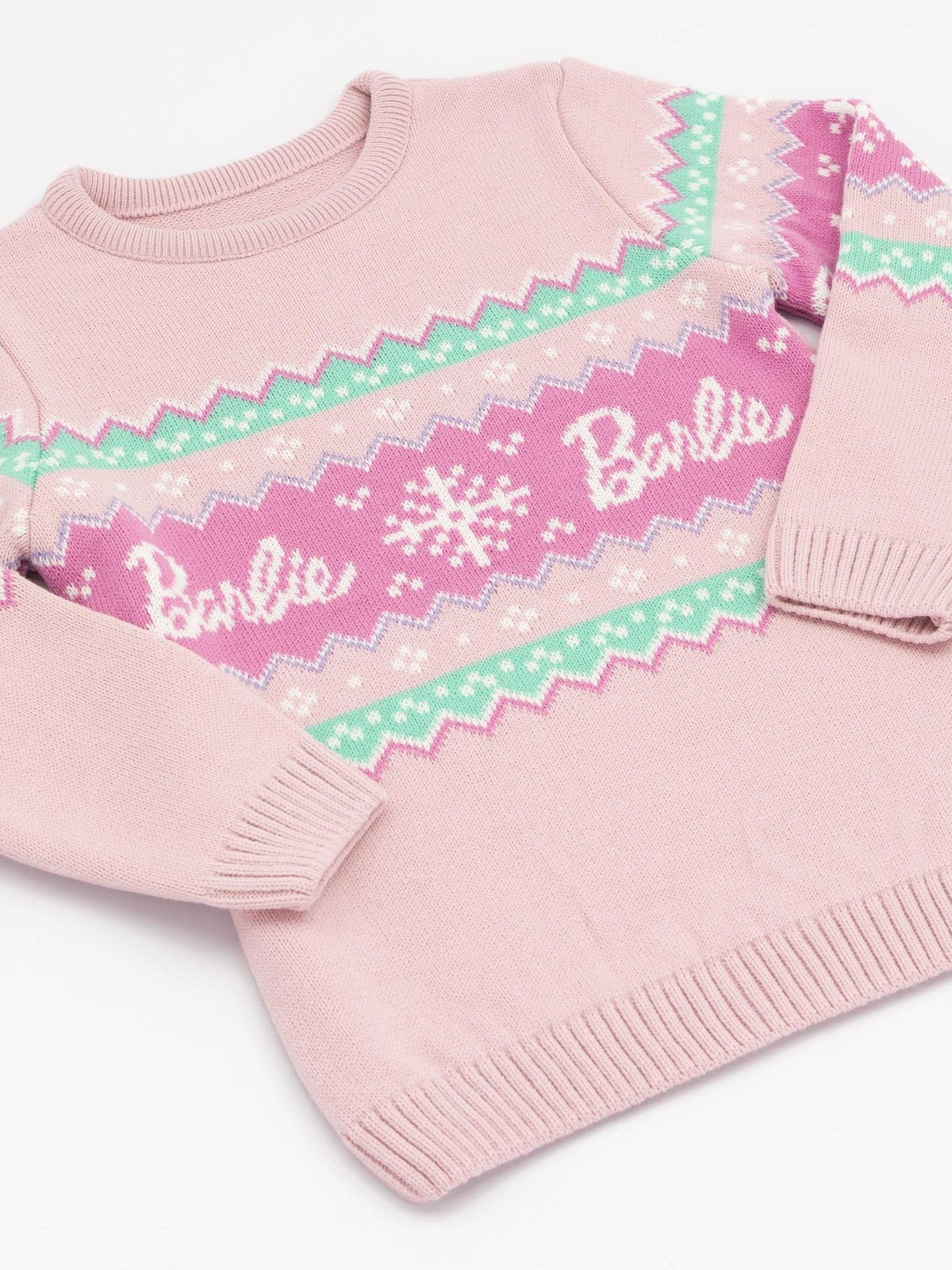 Dsiney Kidz - Vanilla Underground Pink Barbie Kids Christmas Jumper image 3