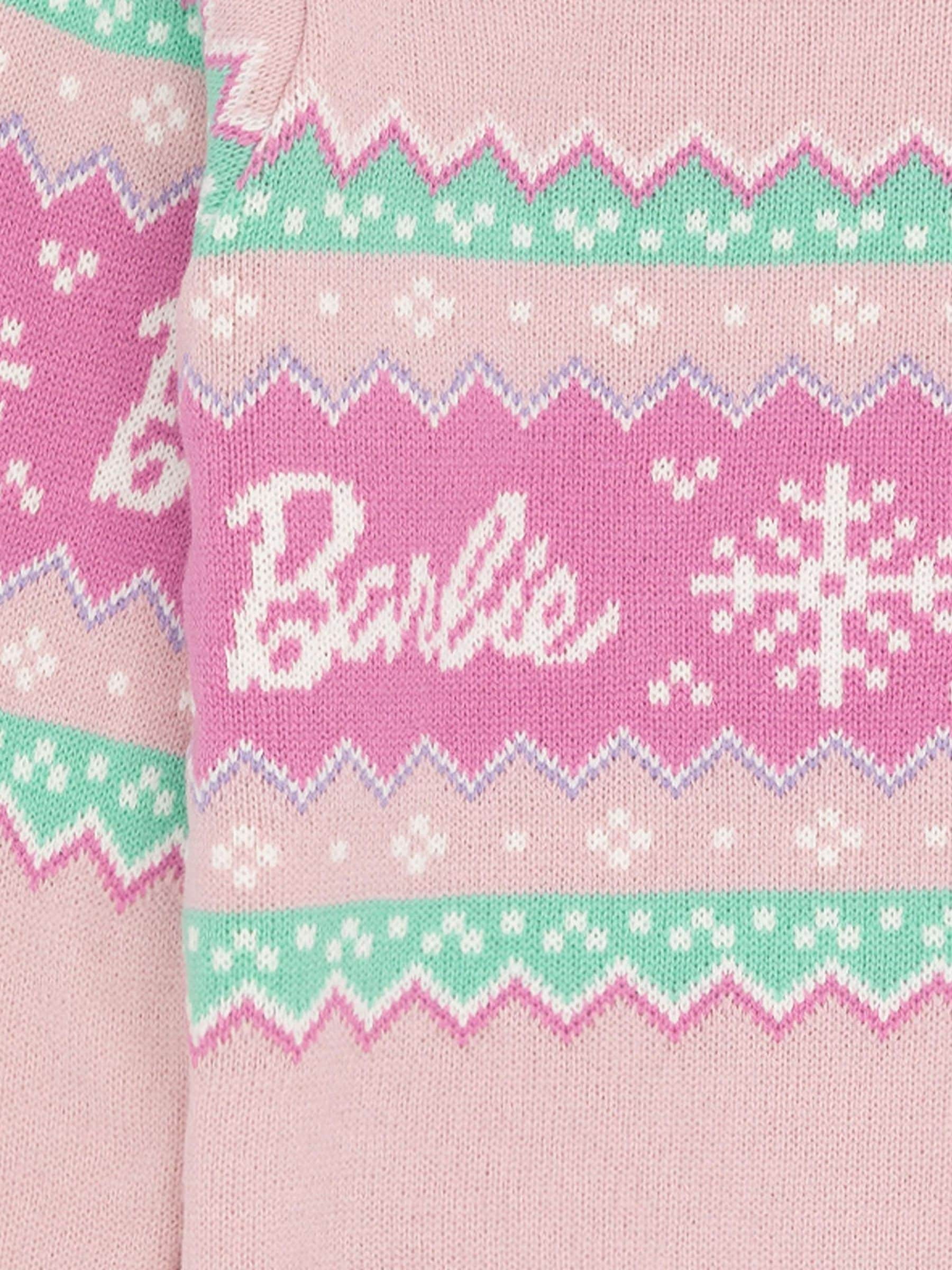 Dsiney Kidz - Vanilla Underground Pink Barbie Kids Christmas Jumper image 5