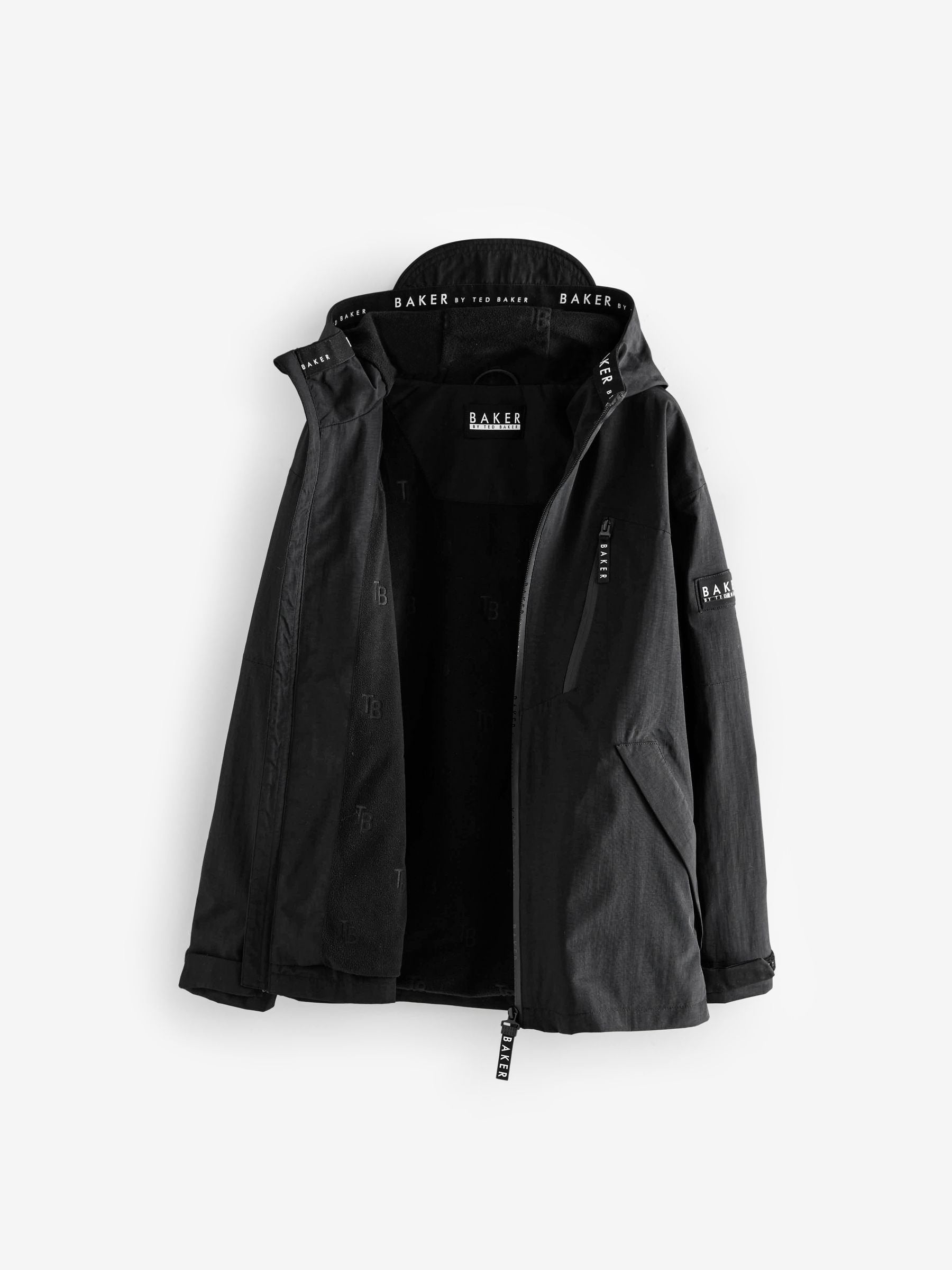 Baker by Ted Baker Black Waterproof Lightweight Rain Jacket image 10