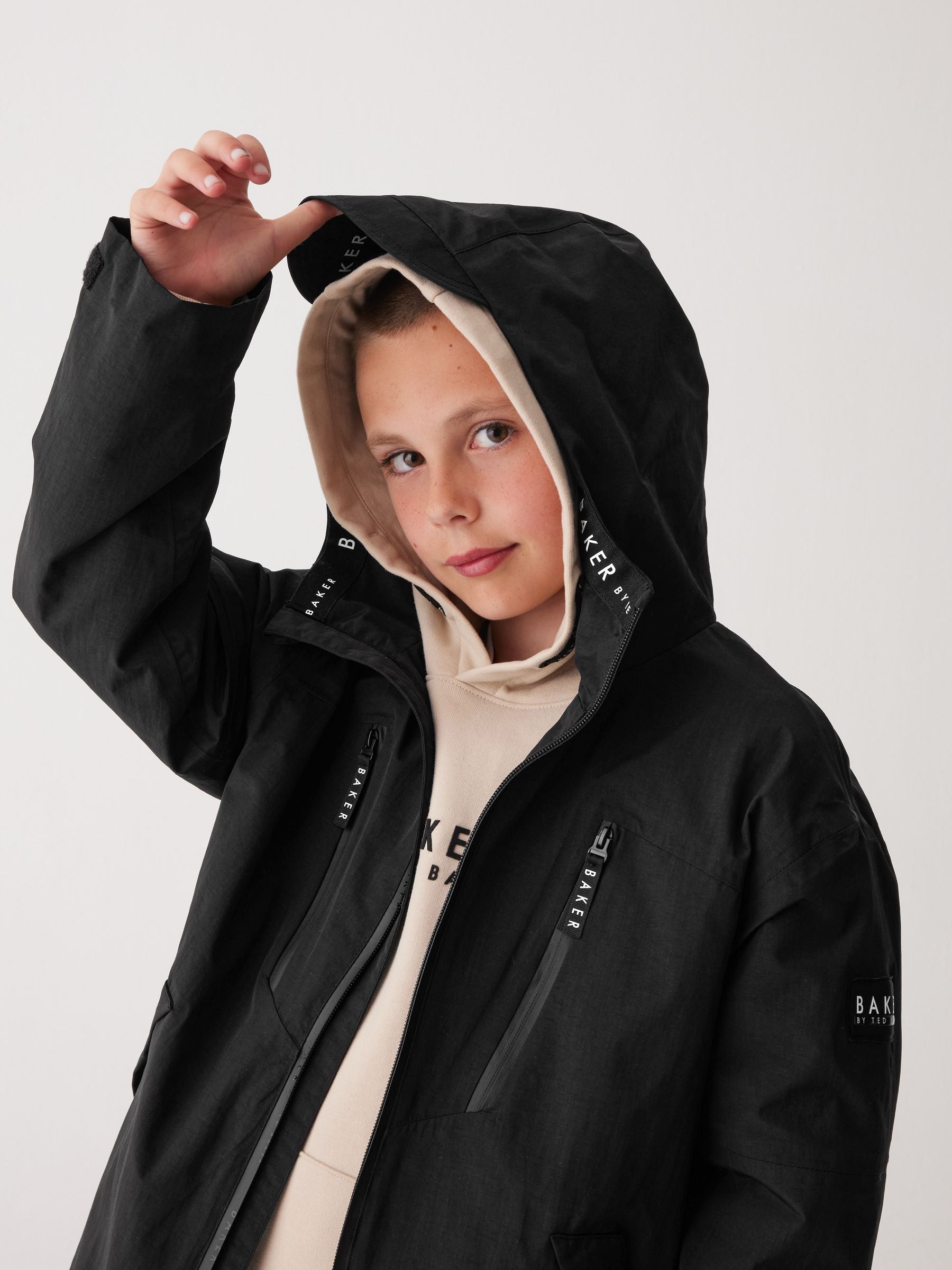 Baker by Ted Baker Black Waterproof Lightweight Rain Jacket image 3