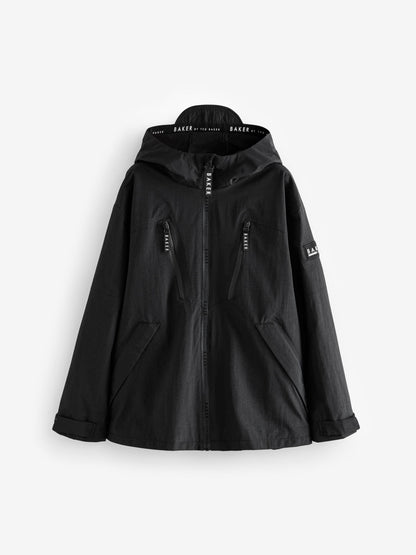 Baker by Ted Baker Black Waterproof Lightweight Rain Jacket image 8