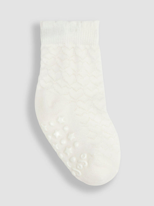 JoJo Maman Bébé White 3-Pack Heart Socks image 2