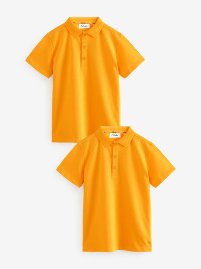 Dsiney Kidz - Clarks Yellow Short Sleeve School Polo Shirts 2 Pack image 1