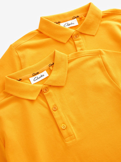 Dsiney Kidz - Clarks Yellow Short Sleeve School Polo Shirts 2 Pack image 4