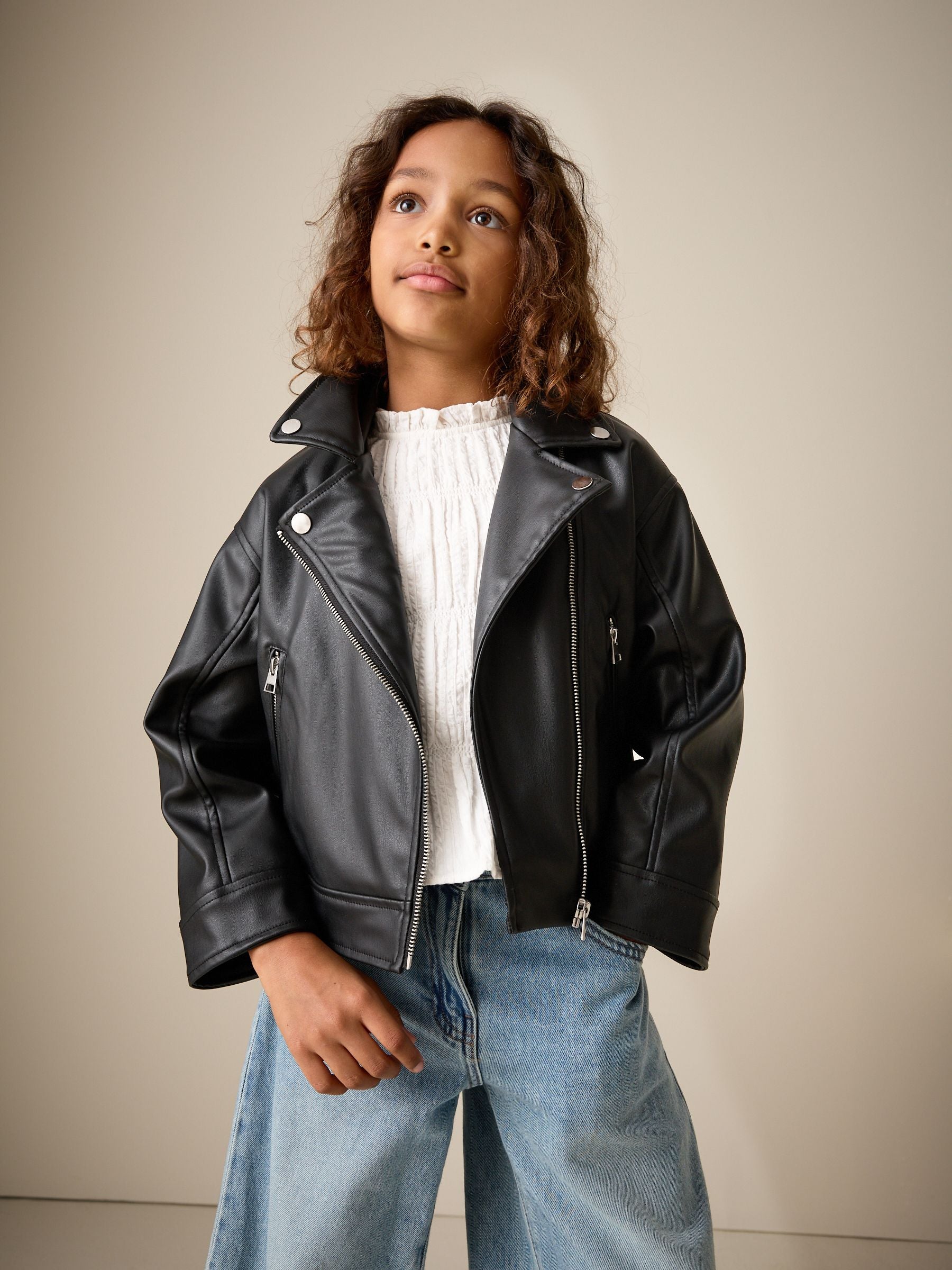 Dsiney Kidz - Black PU Biker Jacket (3-16yrs) image 1