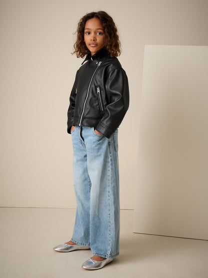 Dsiney Kidz - Black PU Biker Jacket (3-16yrs) image 2