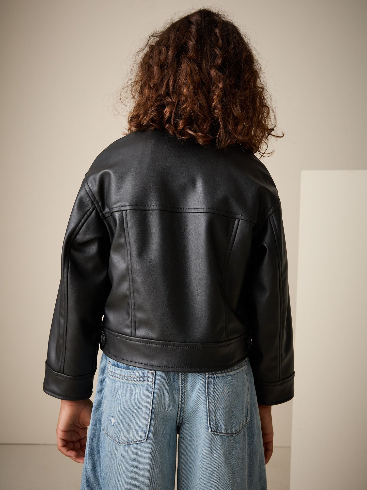 Dsiney Kidz - Black PU Biker Jacket (3-16yrs) image 3