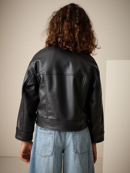 Dsiney Kidz - Black PU Biker Jacket (3-16yrs) image 3