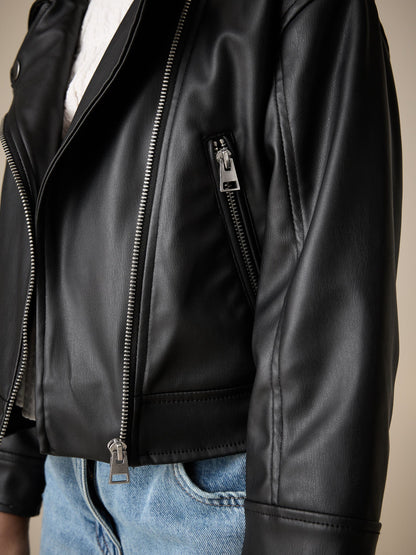 Dsiney Kidz - Black PU Biker Jacket (3-16yrs) image 4