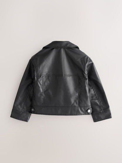Dsiney Kidz - Black PU Biker Jacket (3-16yrs) image 6