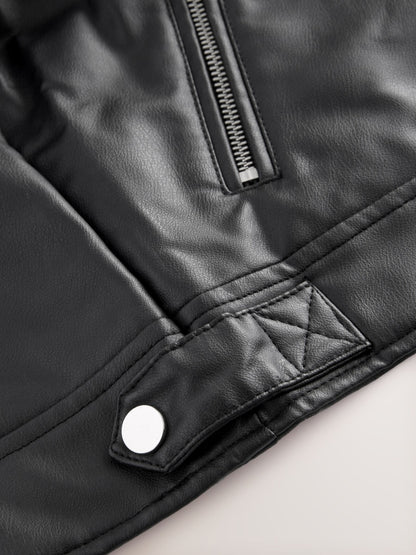 Dsiney Kidz - Black PU Biker Jacket (3-16yrs) image 7