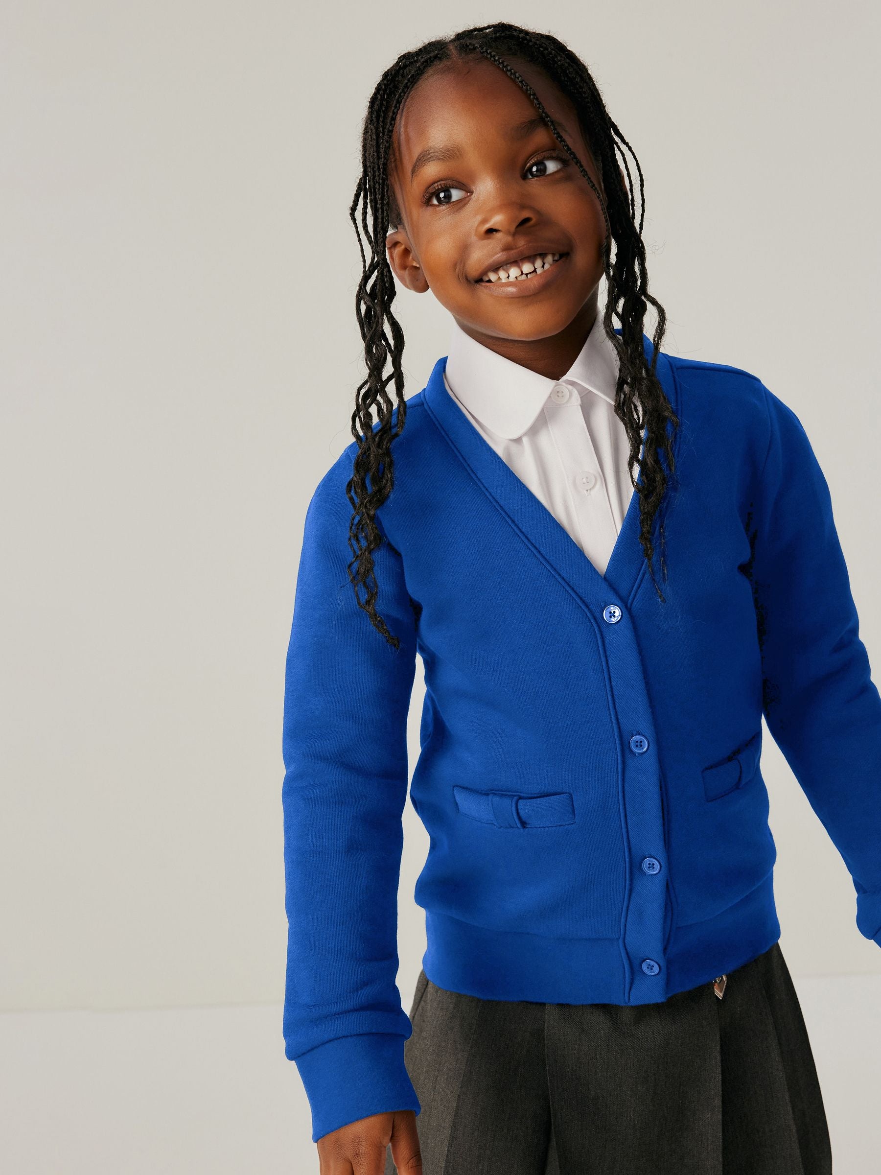 Dsiney Kidz - Clarks Blue Girls Bow Sweat School Cardigan image 1