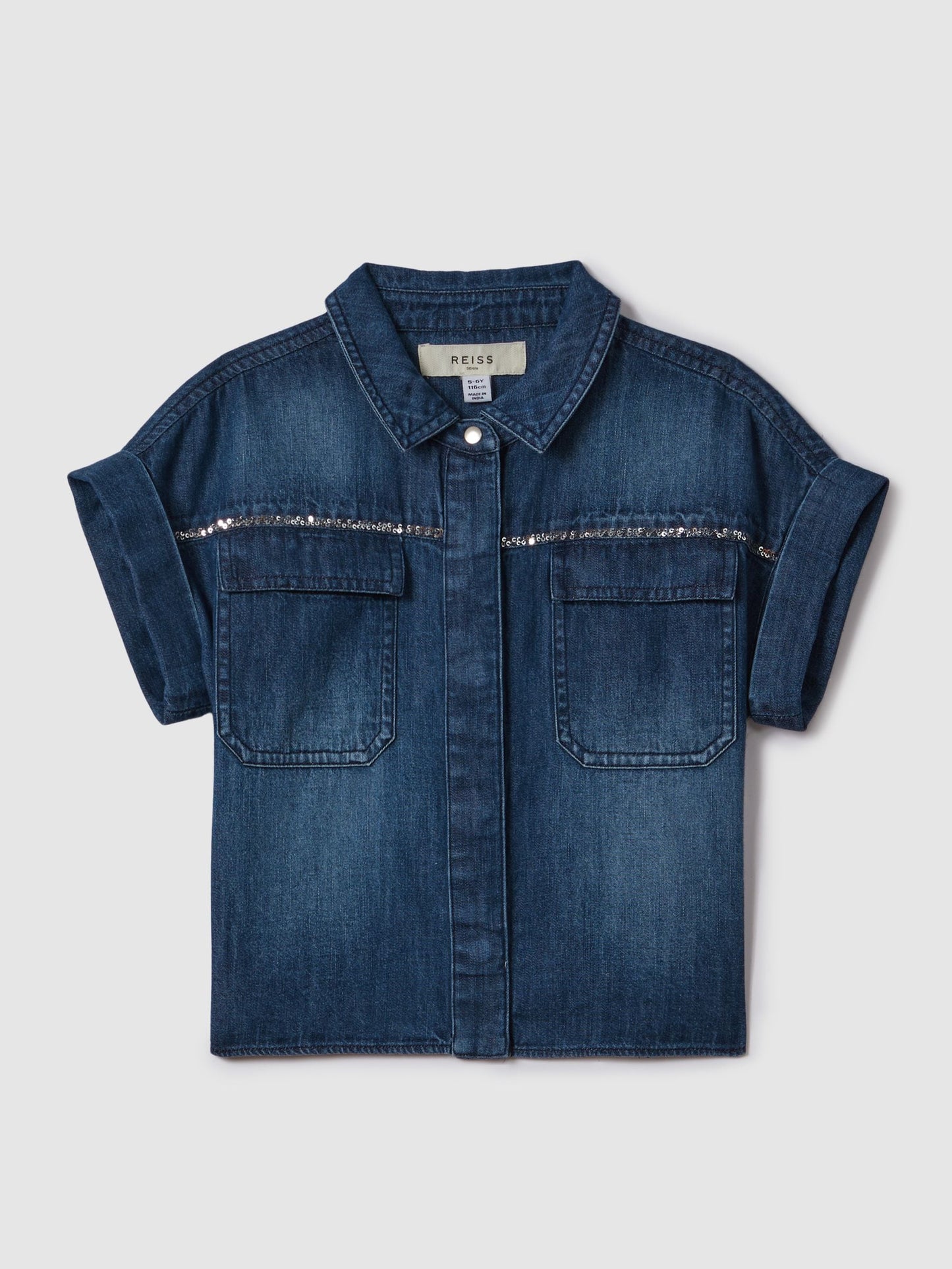 Dsiney Kidz - Reiss Blue Sandie 4-9 yrs Embellished Denim Shirt image 2