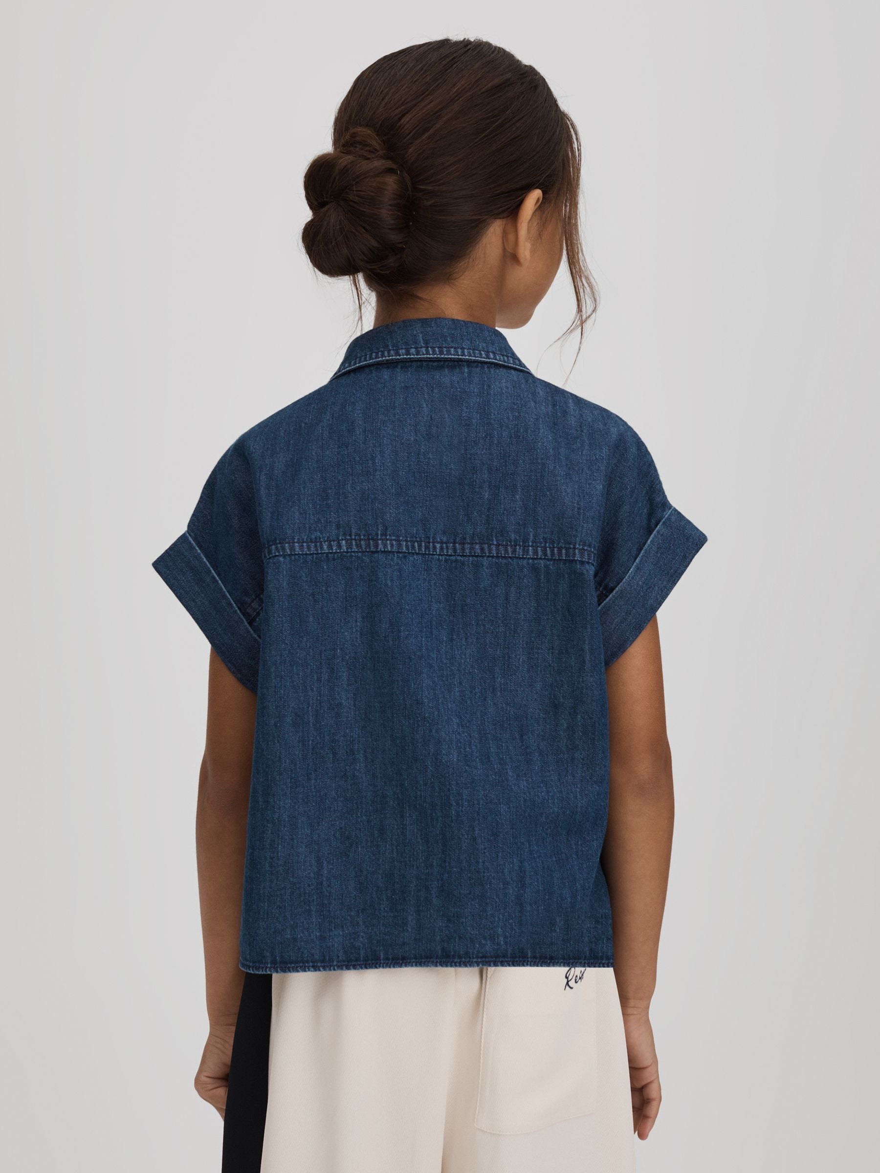 Dsiney Kidz - Reiss Blue Sandie 4-9 yrs Embellished Denim Shirt image 5