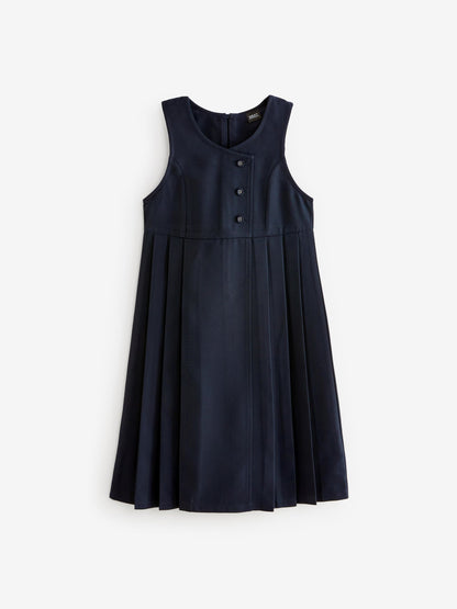 Navy Blue Asymmetric Button Front Long Pinafore School Dress (3-14yrs) image 6