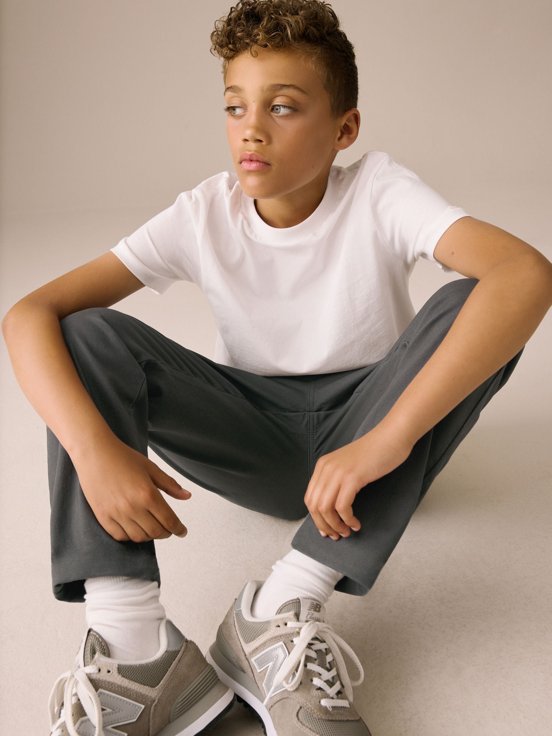 Dsiney Kidz - Charcoal Grey Regular Fit Rib Waist Pull-On Trousers (3-16yrs) image 2
