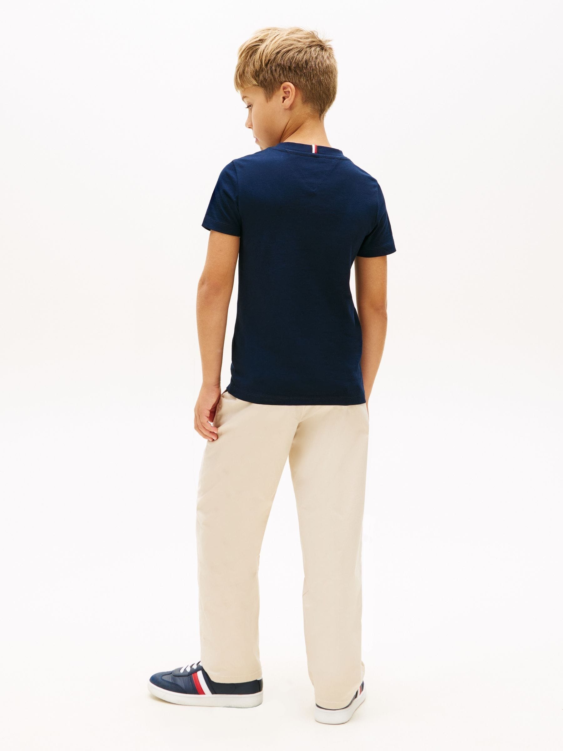 Tommy Hilfiger Navy Blue Logo Crew Neck Jersey T-Shirt image 2