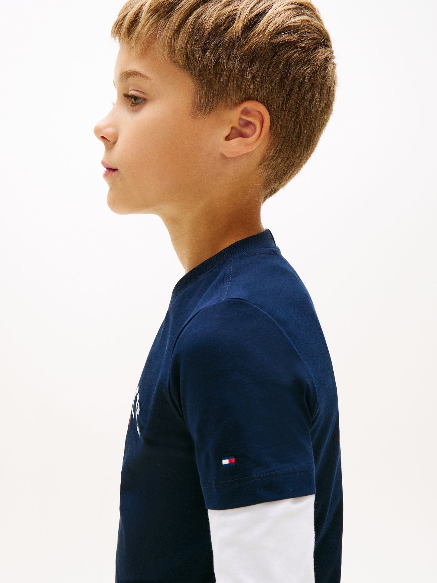 Tommy Hilfiger Navy Blue Logo Crew Neck Jersey T-Shirt image 4