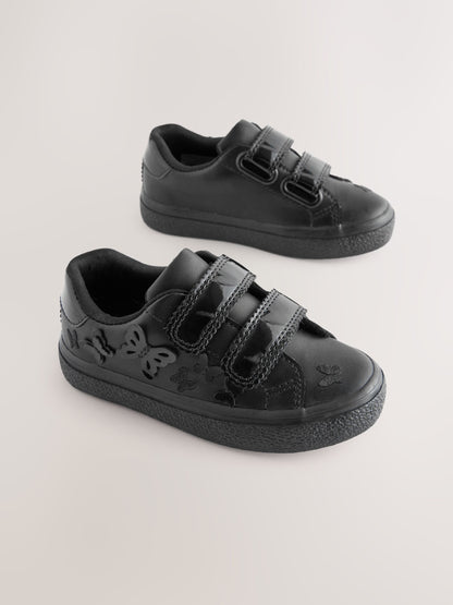Black 2V Butterfly School Trainers image 1