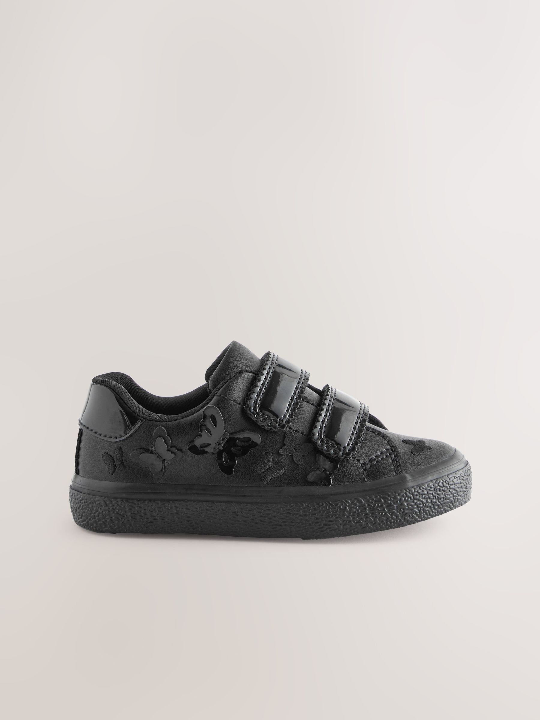 Black 2V Butterfly School Trainers image 2
