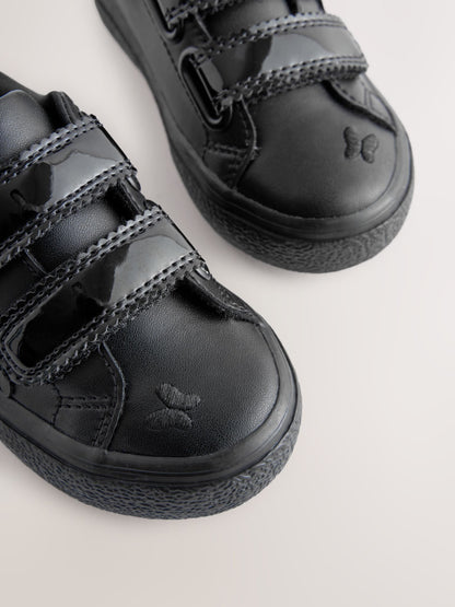 Black 2V Butterfly School Trainers image 3