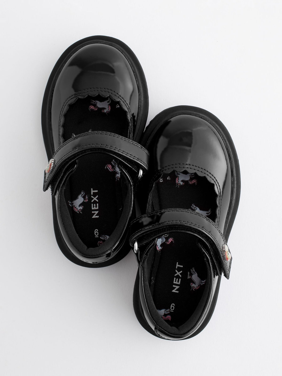 Black Patent Rainbow Chunky Mary Jane School Shoes image 4