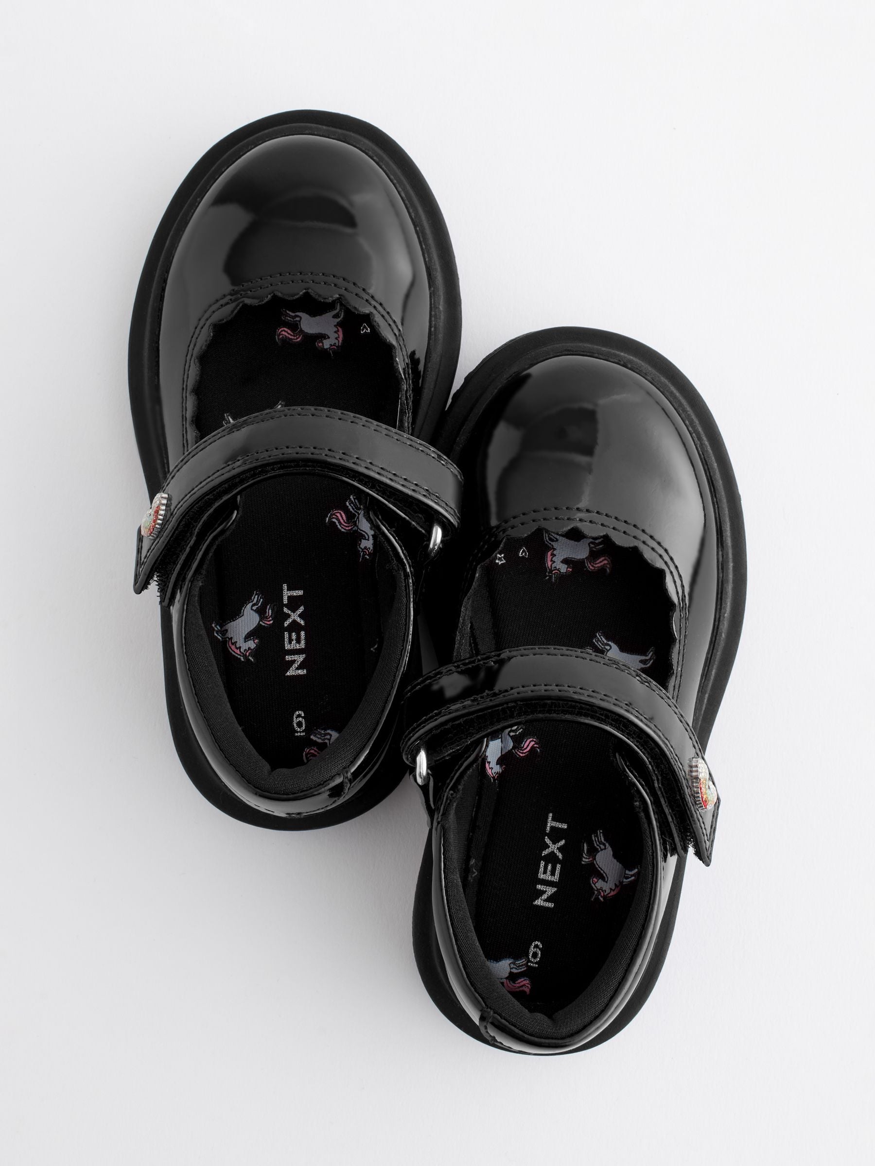 Black Patent Rainbow Chunky Mary Jane School Shoes image 3