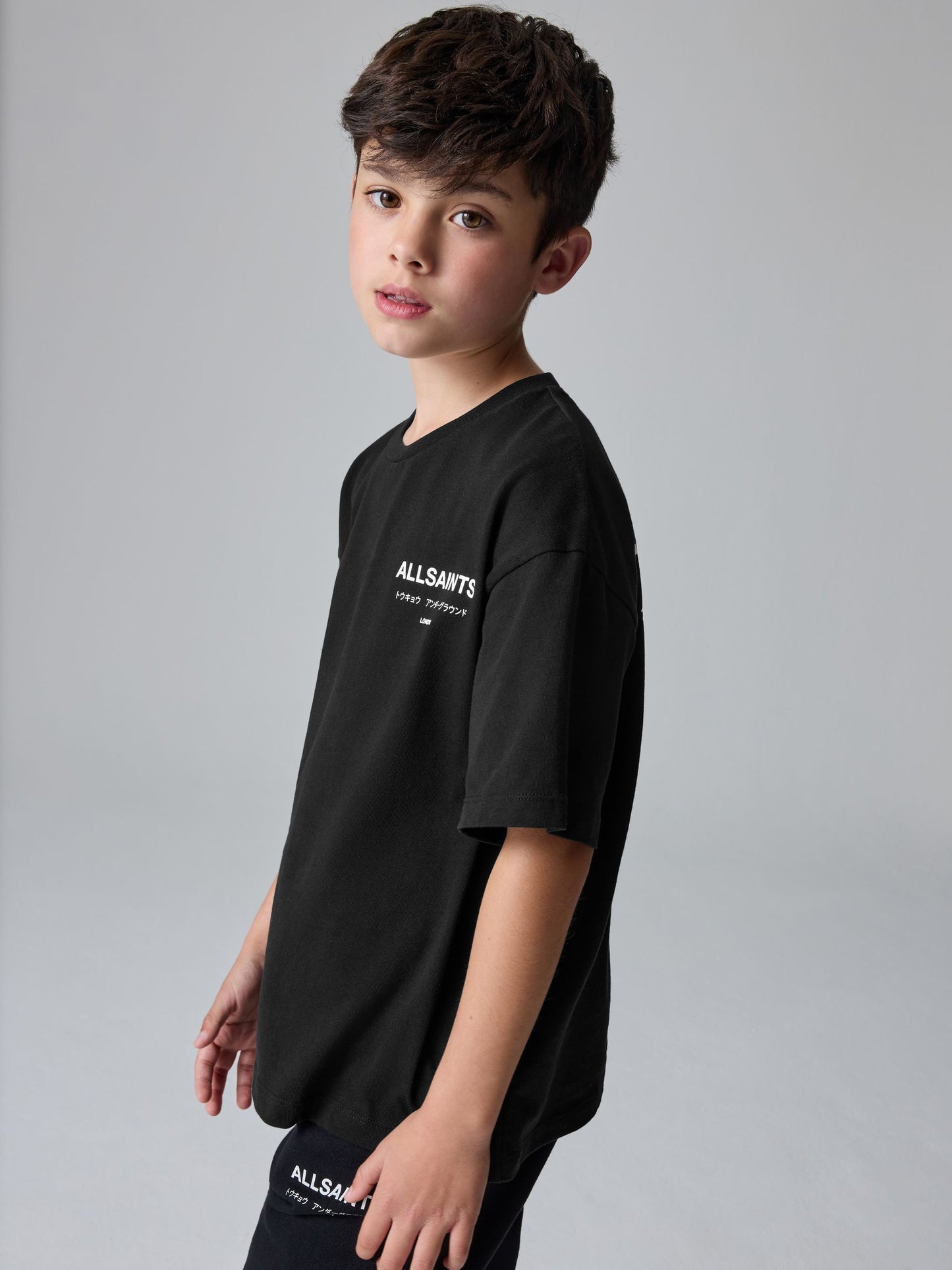 Dsiney Kidz - smALLSAINTS Black Oversized Underground Crew Neck Cotton T-Shirt image 2
