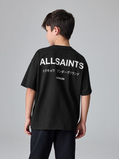Dsiney Kidz - smALLSAINTS Black Oversized Underground Crew Neck Cotton T-Shirt image 3