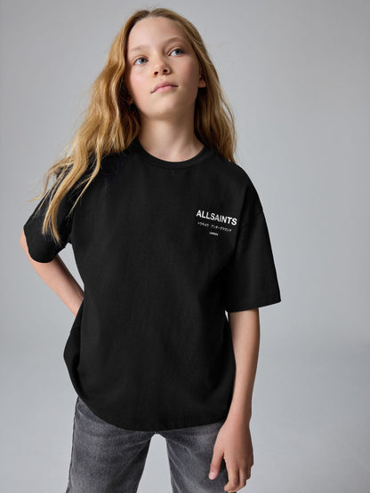 Dsiney Kidz - smALLSAINTS Black Oversized Underground Crew Neck Cotton T-Shirt image 5