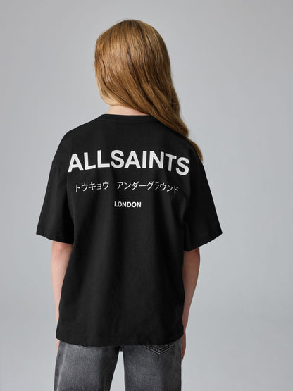 Dsiney Kidz - smALLSAINTS Black Oversized Underground Crew Neck Cotton T-Shirt image 6
