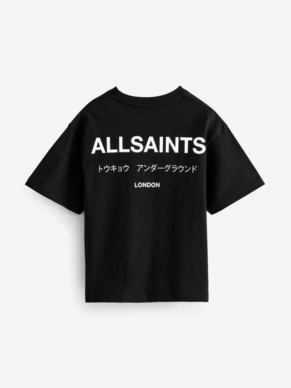 Dsiney Kidz - smALLSAINTS Black Oversized Underground Crew Neck Cotton T-Shirt image 8