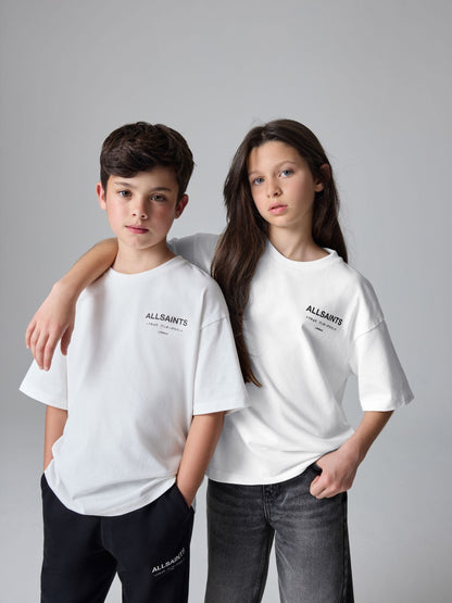 Dsiney Kidz - smALLSAINTS White Oversized Underground Crew Neck Cotton T-Shirt image 1