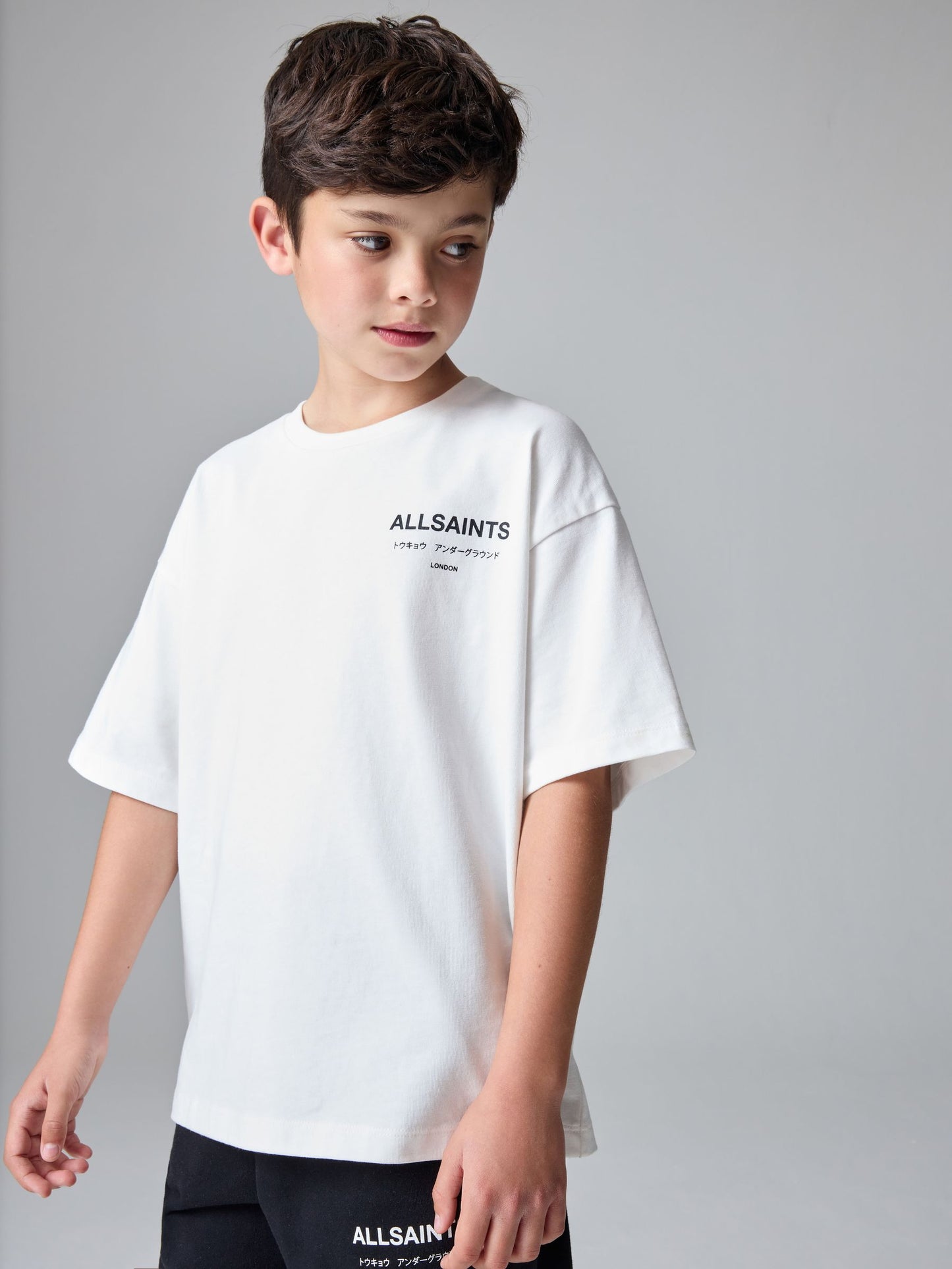 Dsiney Kidz - smALLSAINTS White Oversized Underground Crew Neck Cotton T-Shirt image 2