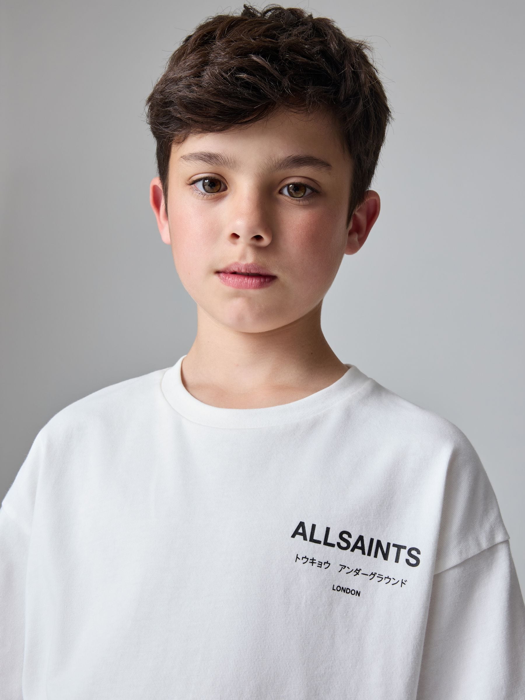 Dsiney Kidz - smALLSAINTS White Oversized Underground Crew Neck Cotton T-Shirt image 3