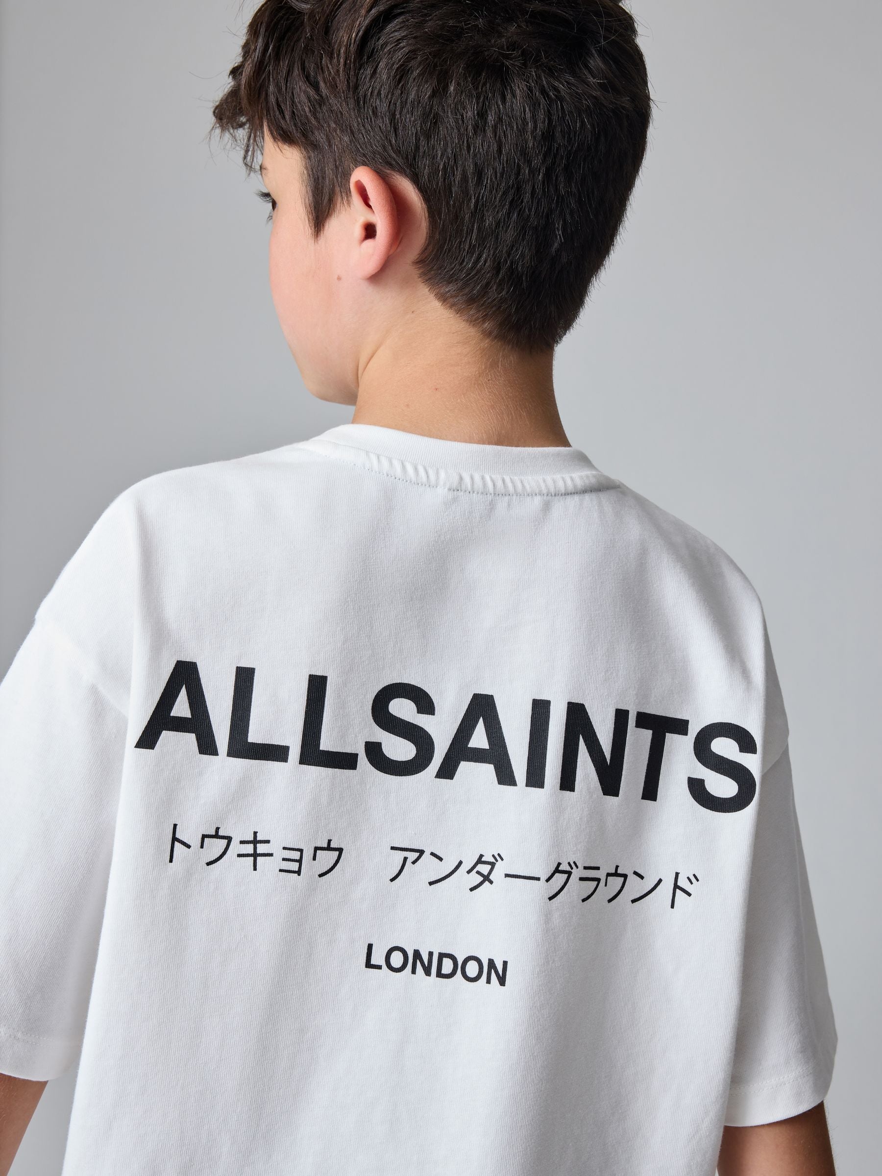 Dsiney Kidz - smALLSAINTS White Oversized Underground Crew Neck Cotton T-Shirt image 4