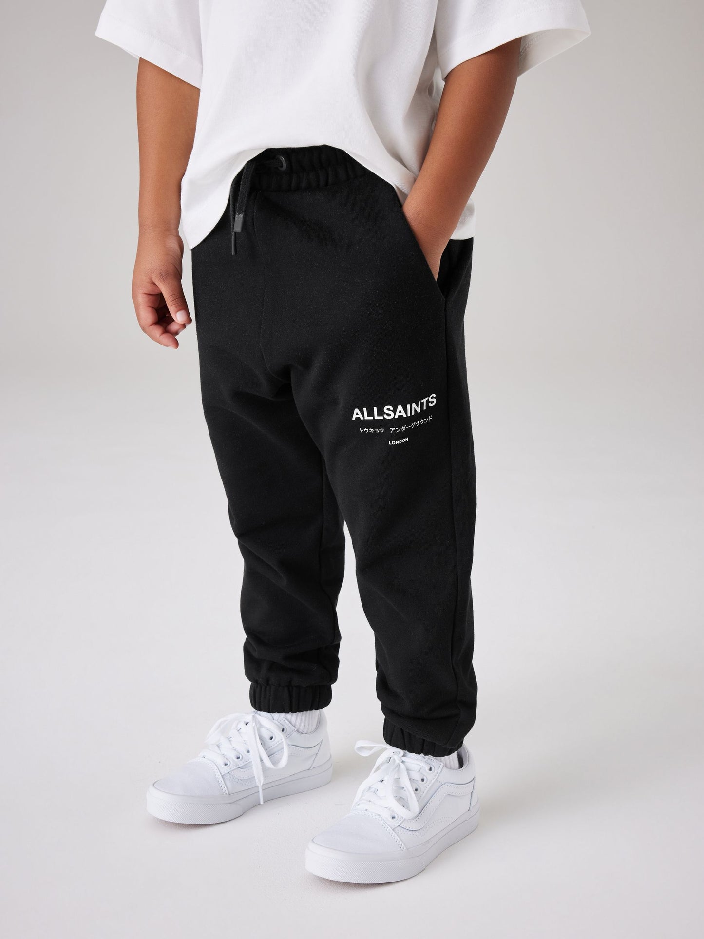 Dsiney Kidz - smALLSAINTS Black Underground Straight Cuffed Cotton Joggers image 1