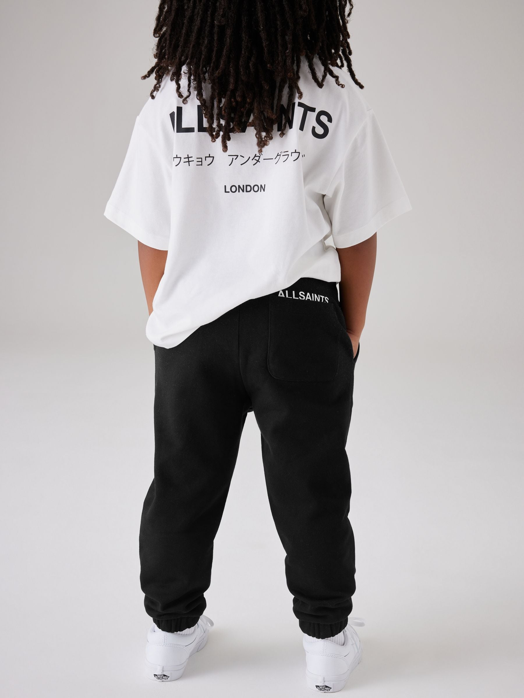 Dsiney Kidz - smALLSAINTS Black Underground Straight Cuffed Cotton Joggers image 2